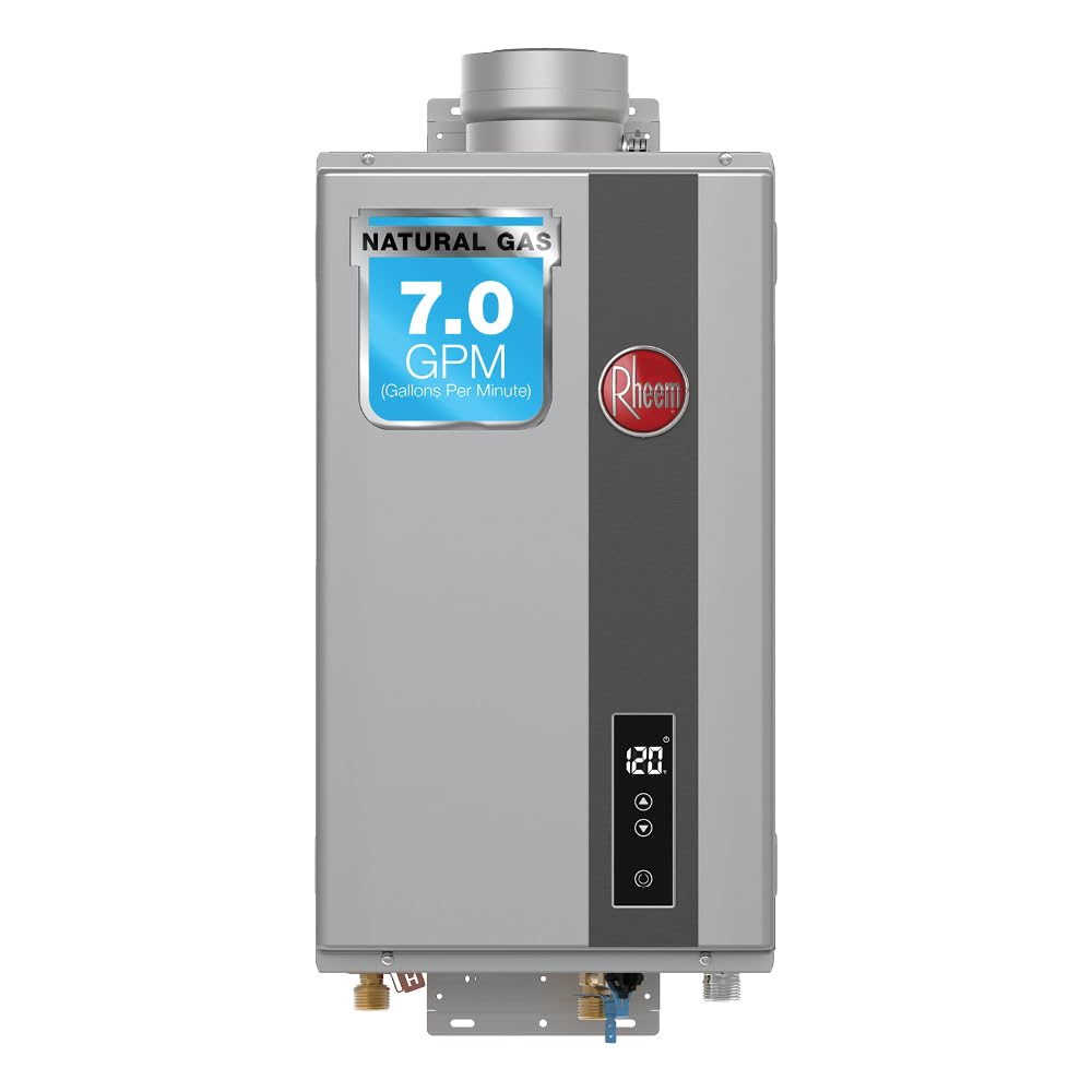 Rheem RTG-70DVLN-3 High Efficiency Non-Condensing Indoor Tankless Natural Gas Water Heater 7.0 GPM, 160,000 BTUs