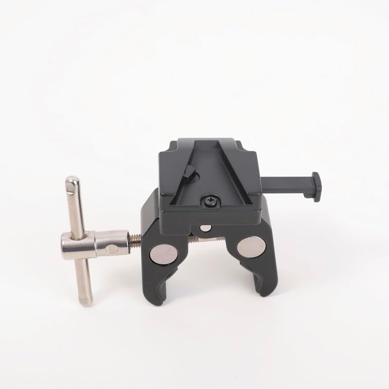 LSYRIA V Mount Battery Clamp Mount, V Mount Tripod Battery Plate with Crab-Shaped Quick Release Clamp Compatible
