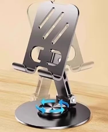 AHQQT 360 Multi-Angel Adjustable Rotation Metal Phone Stand Compatible with All Mobile Phones