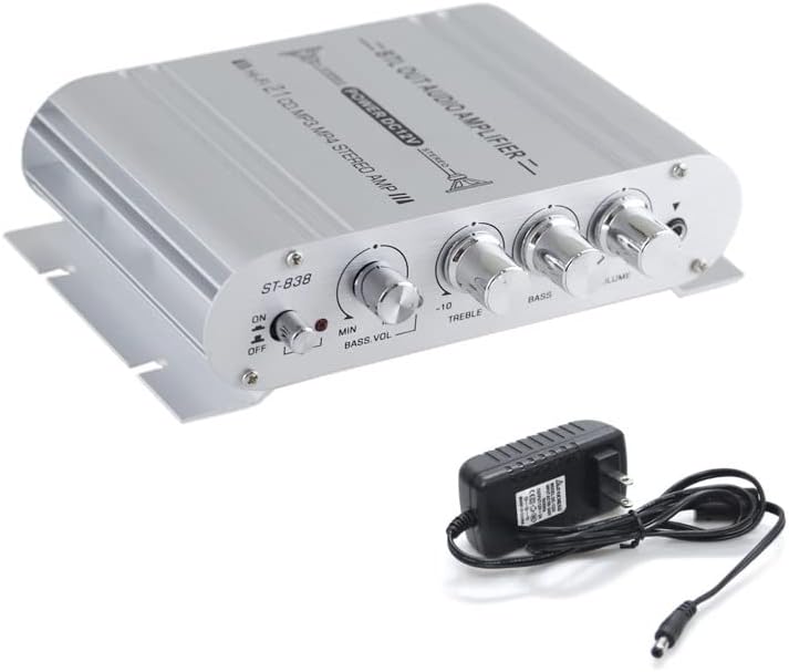 N\P 2.1 20W+20W+40W 12V 2A MP3 MP4 Sundeer Channel Mini Amplifier Hi-Fi Power Amplifier with Power Supply, Subwoofer