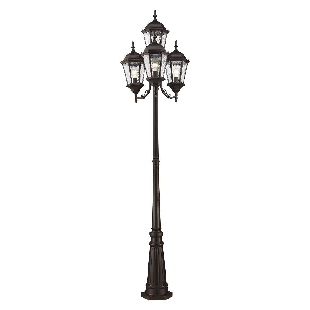 Livex Lighting 7557-07 Hamilton 4 Light Outdoor 4 Head Post, Bronze,25" x 24.5" x 28"