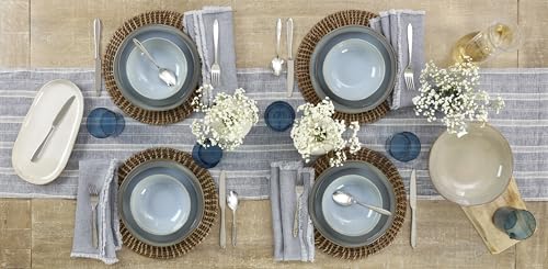 Oneida Silverware Set, Mooncrest 65-Piece Everyday Flatware Set, Service For 12, 18/0 Stainless Steel, Rust Resistant And Dishwasher Safe, Knives Spoons And Forks, Utensils (Silver, 65 Piece)