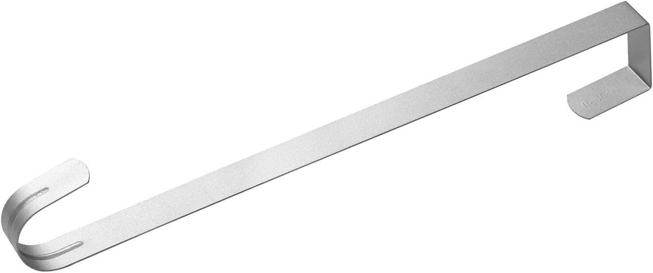 Sattiyrch 15" Wreath Hanger - Sturdy Steel Over The Door Hook for Front Door (Silver, 2-Pack)