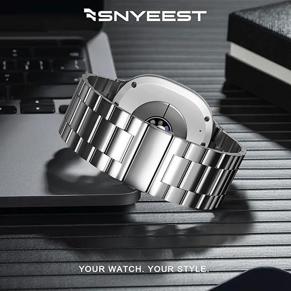 Compatible with Samsung Galaxy Watch 8 Band 40mm 44mm Galaxy Watch 8 Classic 46mm 2025, No Gap Business Stainless Steel Metal Band Strap for Galaxy Watch 8 Men Women