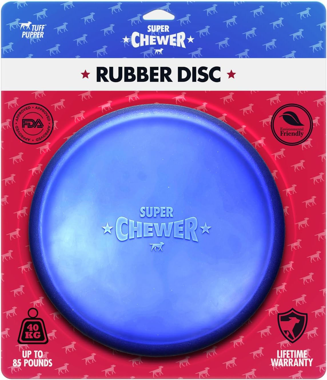 Ultra Durable Rubber Flying Disc Dog Toy for Aggressive Chewers – Heavy Duty Natural Rubber Frisbee for Large Dogs – Interactive Fetch & Tug Toy – Safe Lightweight Outdoor Training Disc – Blue