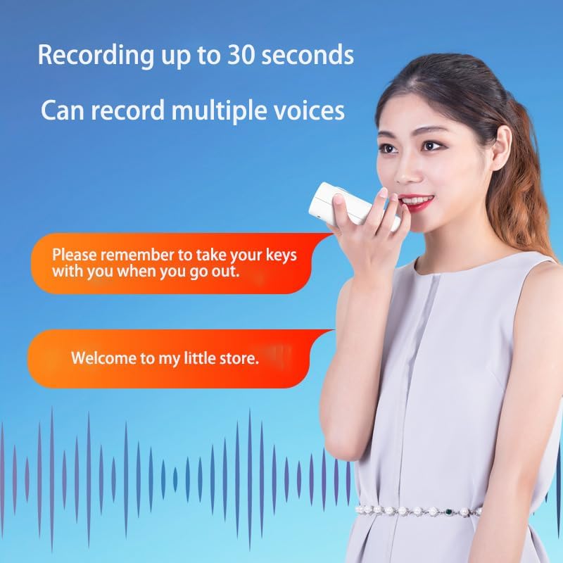 XYszpcgs Motion Activated Voice Player - Recordable Voice, Built-in Microphone Safety Reminder, Point of Sale
