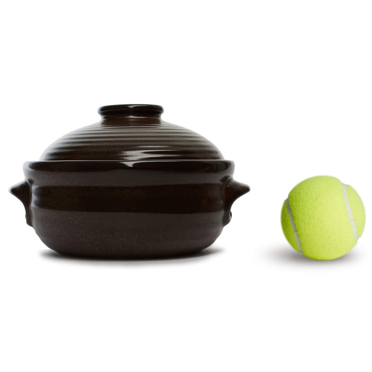 Crazy Korean Cooking Korean Stone Bowl (Dolsot), Sizzling Hot Pot for Bibimbap and Soup - Premium Ceramic (Medium with Lid)