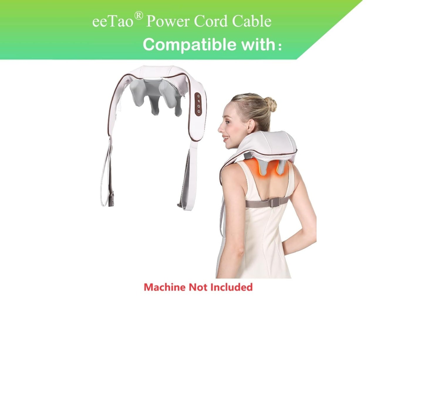 1800 5V DC5V DC5V 5.0V USB Type C Charging Cable Compatible with KppeX Neck Massager Shiatsu Neck and Shoulder Massage