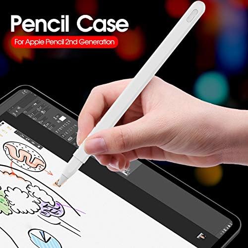 Blaspins 2nd (2 12.9/11 2 Apple Pencil Case Generation Compatible Silicone Case Sleeve Cover Holder Grip Skin + Nib