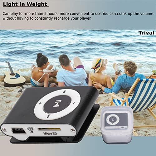 ASHATA MP3 MiniMP3 Mini Player, Portable Music Player with Clip, Digital Music Media Player BackClip Player