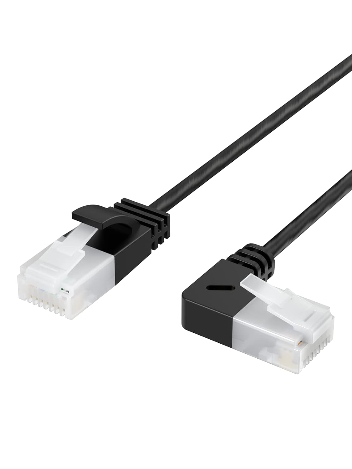 Cat6a 2.8mm, 10G Box,PS5;1.6FT/0.5M CableCreation Ultra Slim Ethernet Short Cable OD Left Angle LAN Super Light Cord