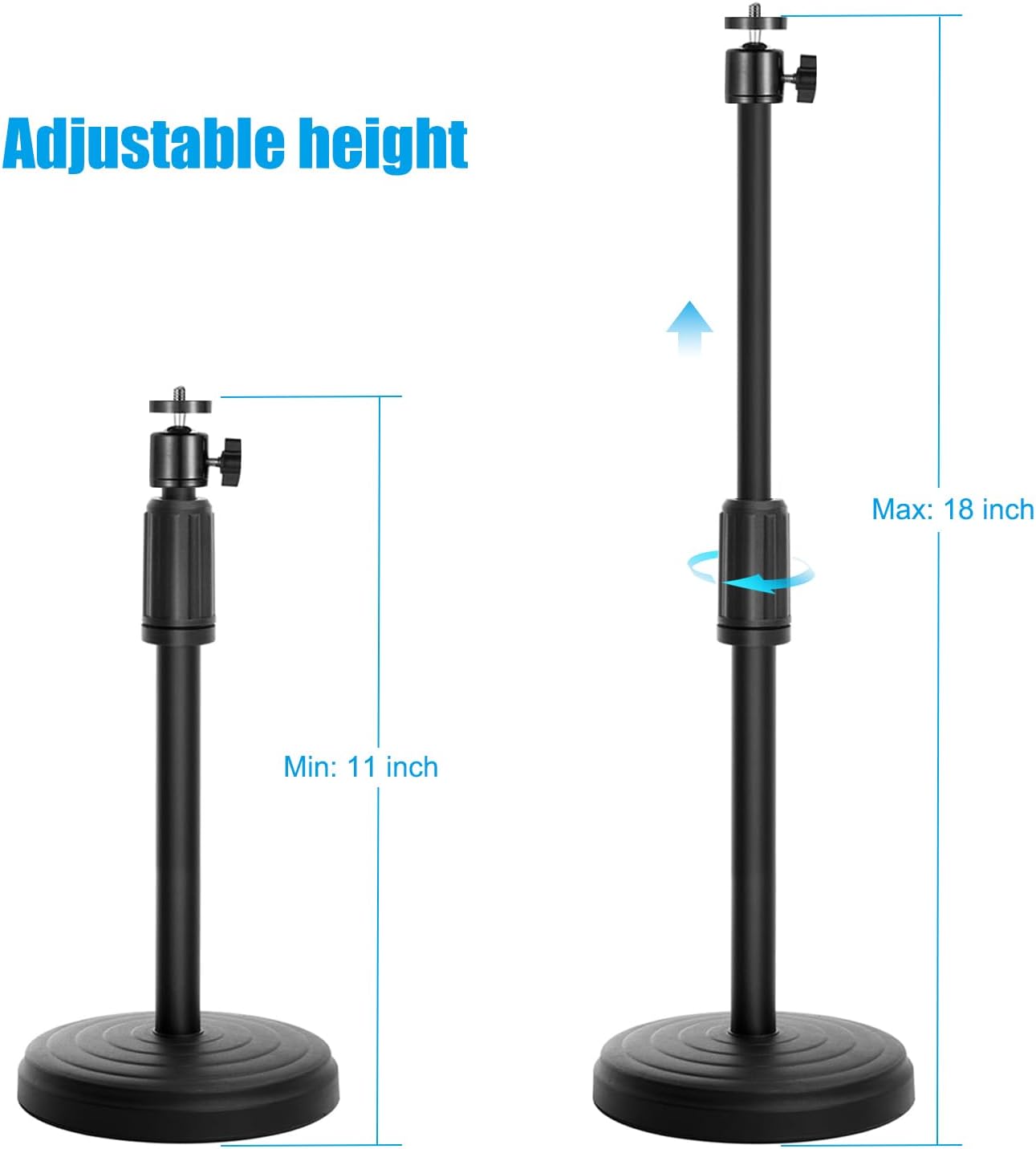 Khazylorr 18 Inch C920 C922 C925e C922x C930e C930 C615 Webcam Stand for Desk, Webcam Tripod Camera Stand with Phone