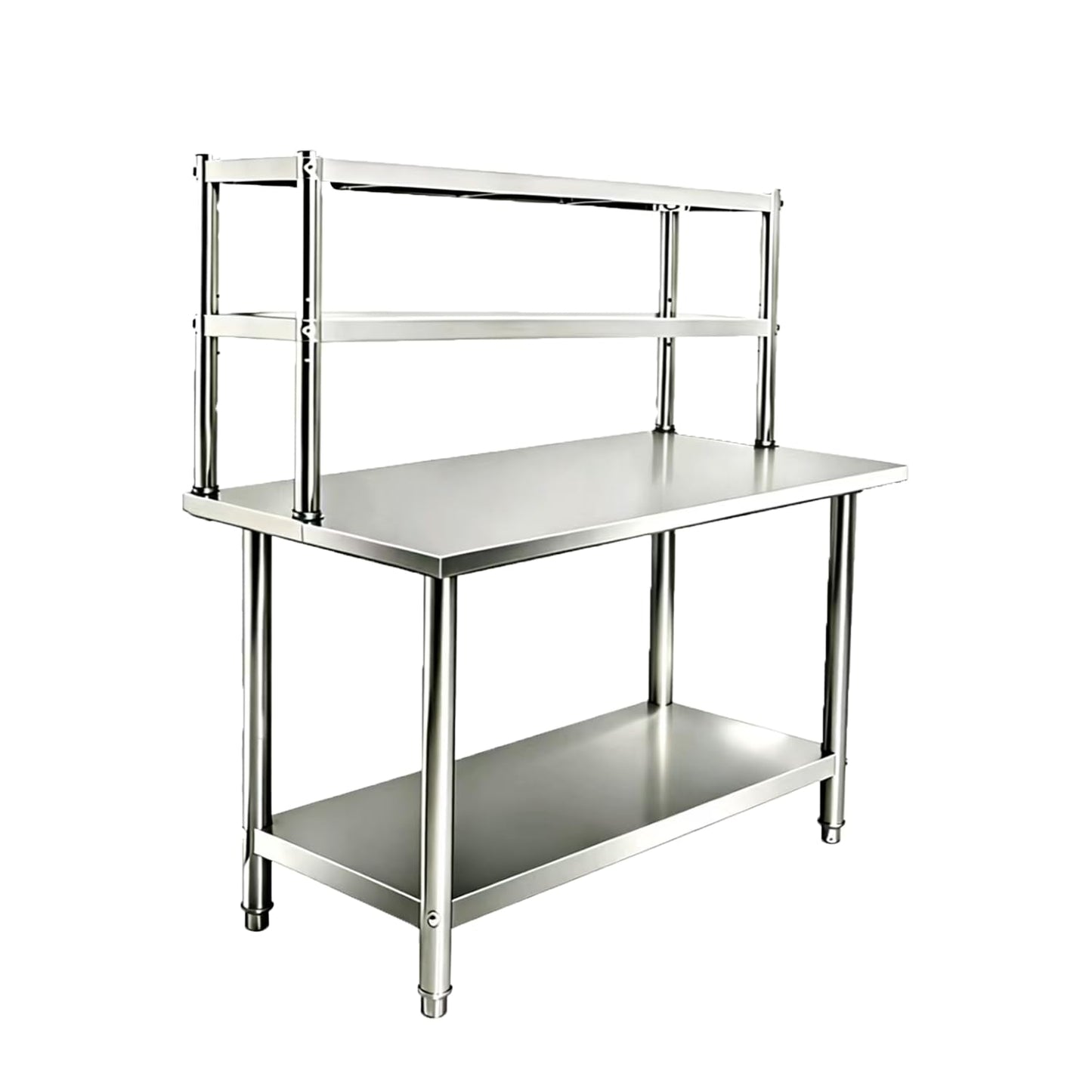 KUARBARR Stainless Steel Over Oven Shelf 12 x 36 Inch, Commercial 2 Tier Metal Over Table Shelf, 91 x 30 x 60 cm, 380 lbs Capacity for Restaurant, Kitchen, Garage & Workshop