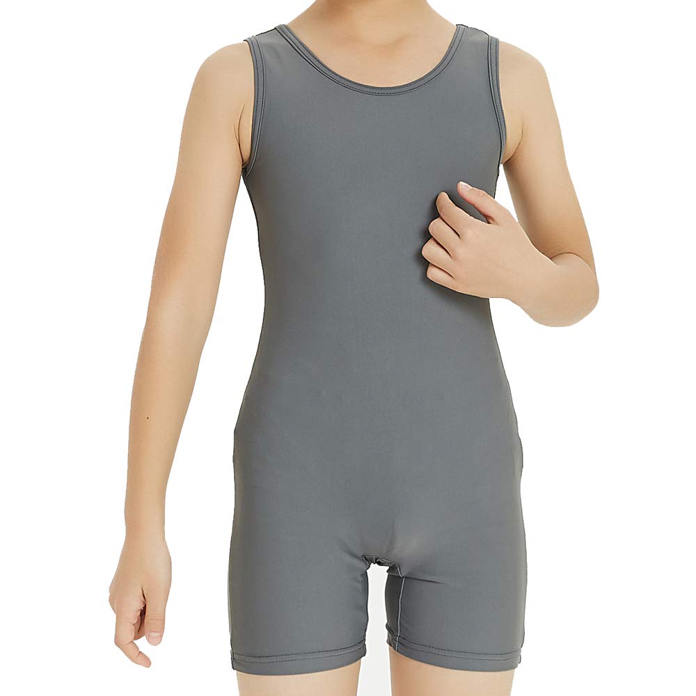 Boy's Gymnastics Unitard Toddler Ballet Dance Practice Atheletic Competition Training Leotard Gray,MC