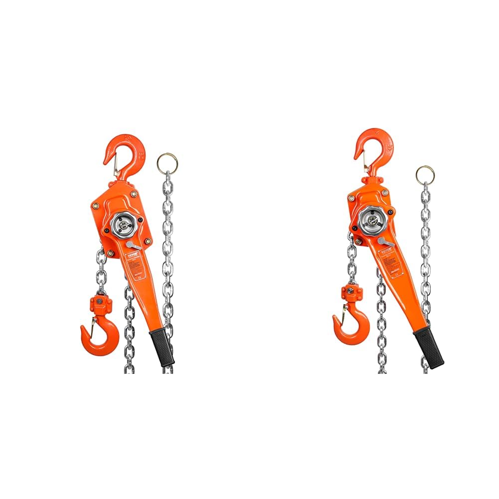 VEVOR Manual Lever Chain Hoist Bundle - 3 Ton 6600 lbs 20 FT & 1.5 Ton 3300 lbs 10 FT Capacity