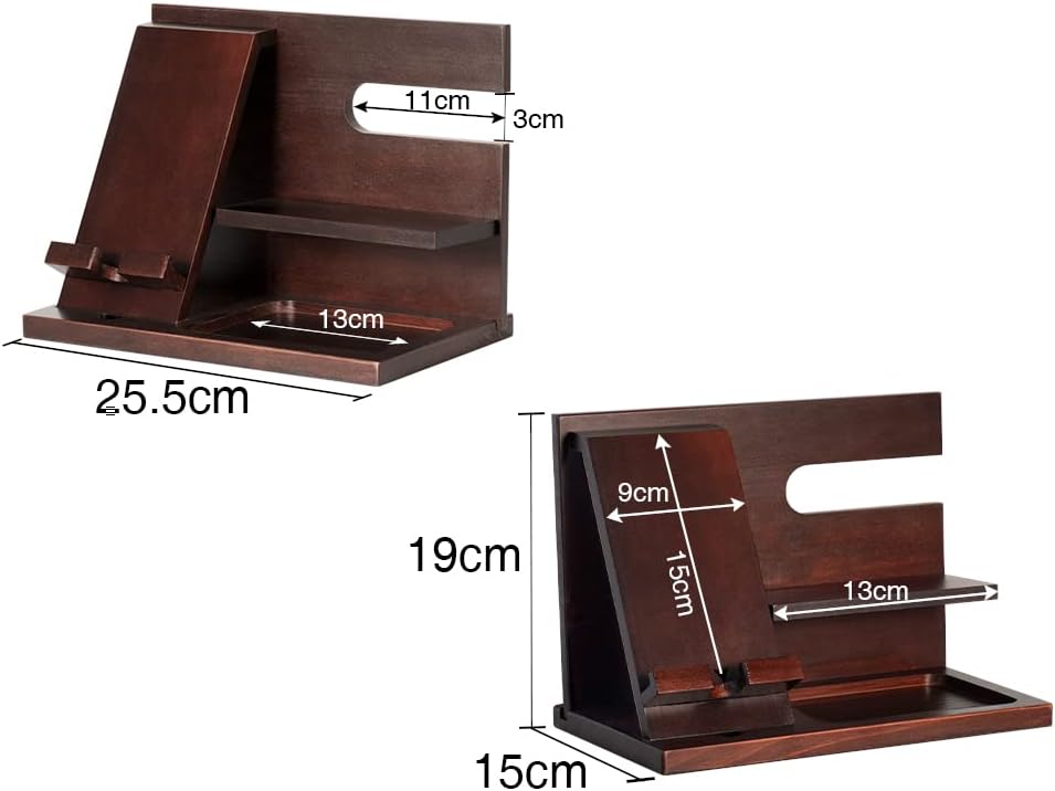 1STKER Gifts for Men Christmas, Wood Phone Docking Station, Mens Gifts for Birthday or Gifts for Dad Fathers Day, Desk