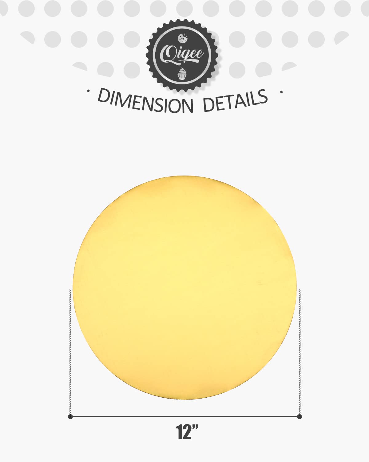 qiqee 12 Inch Gold Cake Boards Round 40-Packs Circles Rounds Base Food-Grade Cardboard Cake Plate（Thinner But Stronger）