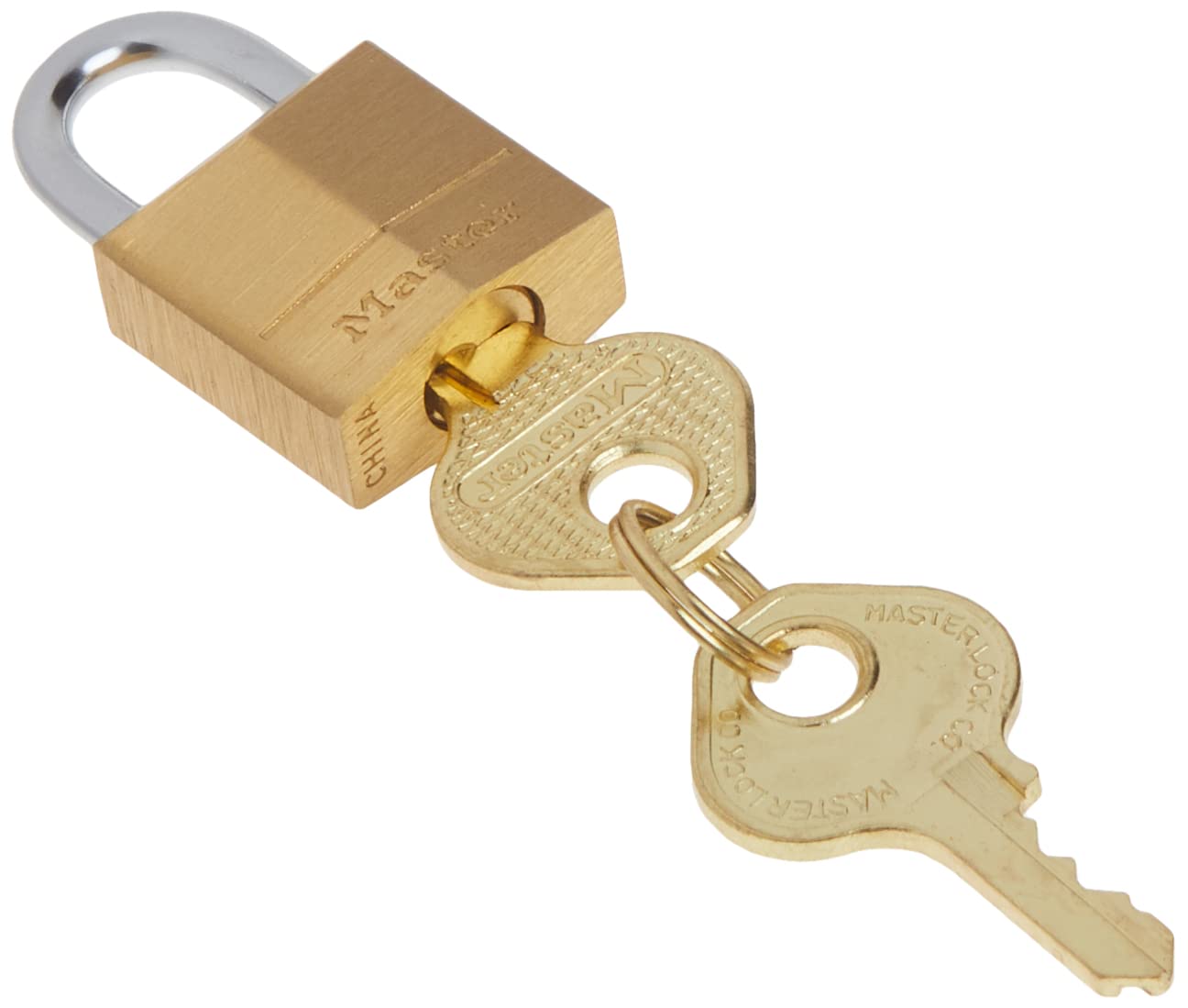 Master Lock Padlock, Solid Brass Lock, 3/4 in. Wide, 120Q (Pack of 4-Keyed Alike)
