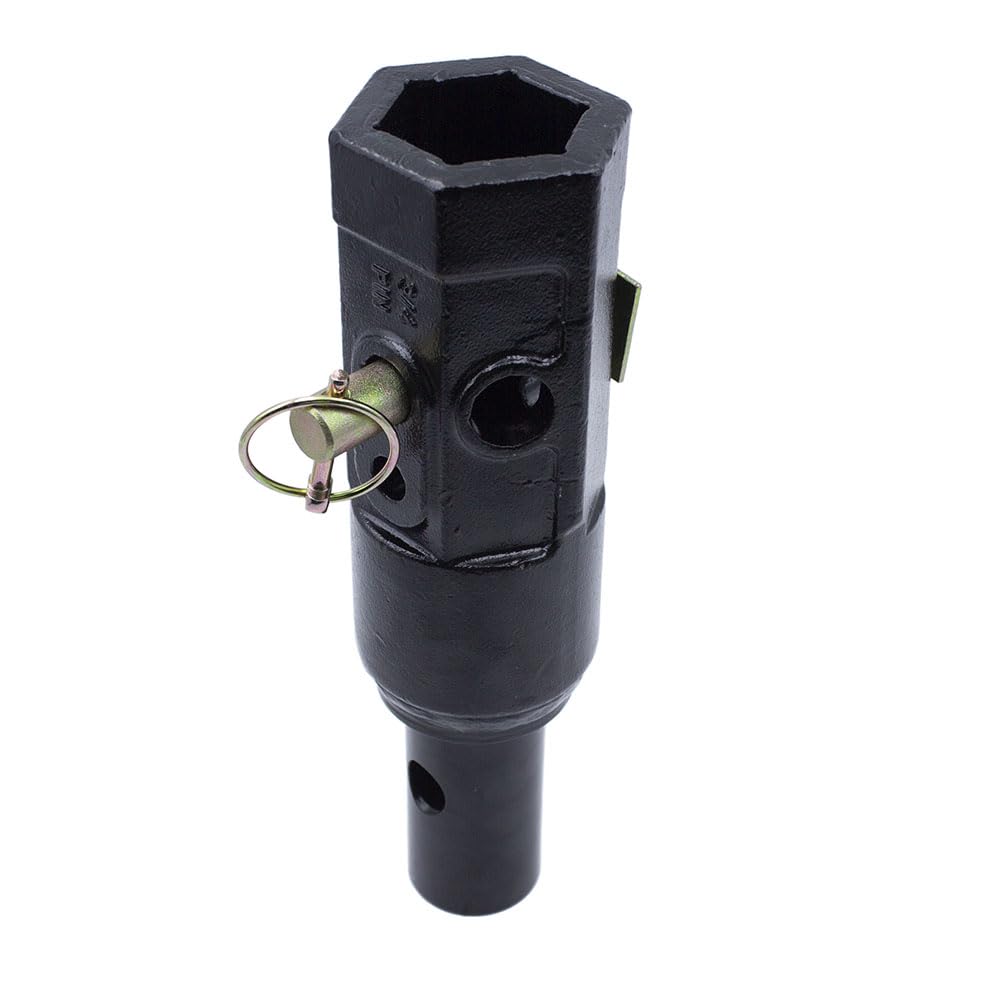 Auger Adapter 2 inch Female Hex to 2 inch Male Round Auger Shaft Bit Adapter Conversion Bolt Pin Auger Attachments