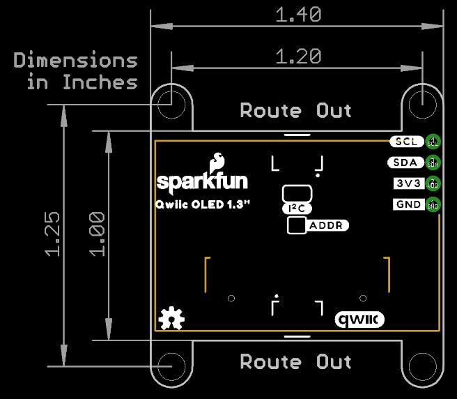 (1.3in., 128x64) 3.0-3.3V SparkFun Qwiic OLED - Horizontal Qwiic connectors, Supply Voltage: