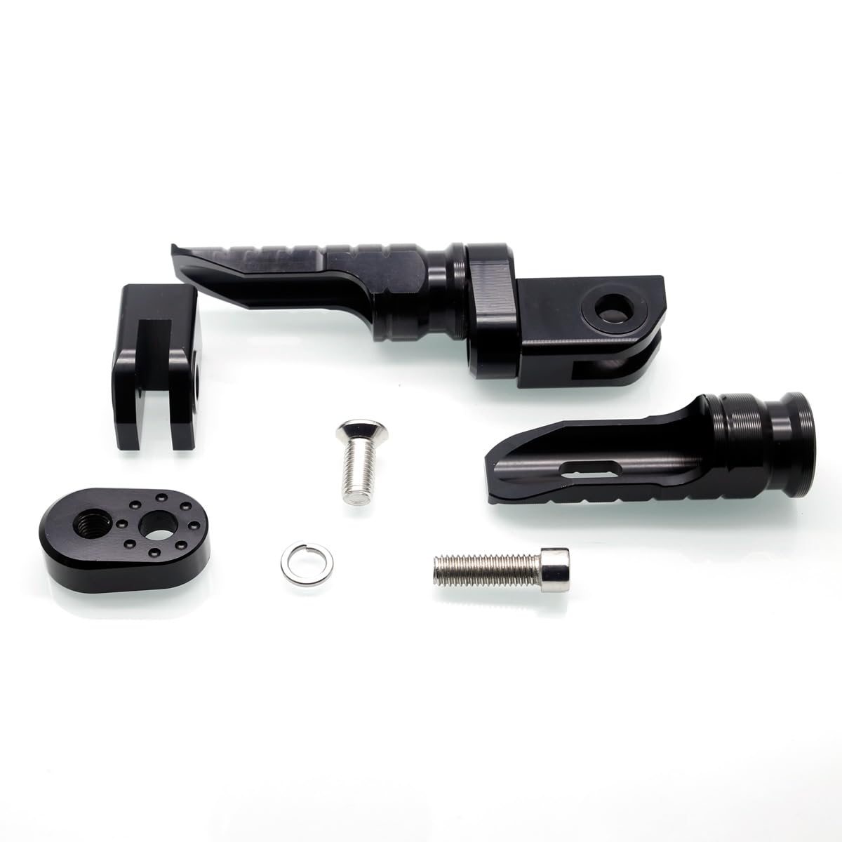 MZS Motorcycle Foot Pegs Front 360° Roating Rider Footpegs Black CNC Compatible with Daytona 675/R, Street Triple R/RS/RX/S, Speed Triple/R/RS/S, Speed Triple 1200 RR/RS, Speed Twin, Trident 660