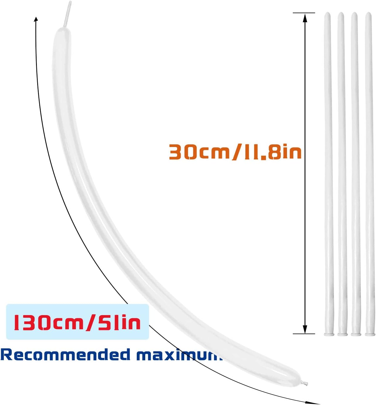 White 260 Balloons by [Brand Name] - Thick Latex for Twisting & Arch Tying | 100pcs for Kids' Parties & Weddings
