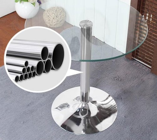 HYYTEIBL 27.3" Round Glass Dining Table, Modern Circular, Sturdy Base and Perfect for 2-4 Seat, Bistro Style for Dining Room, Living Room, Balcony, Cafe