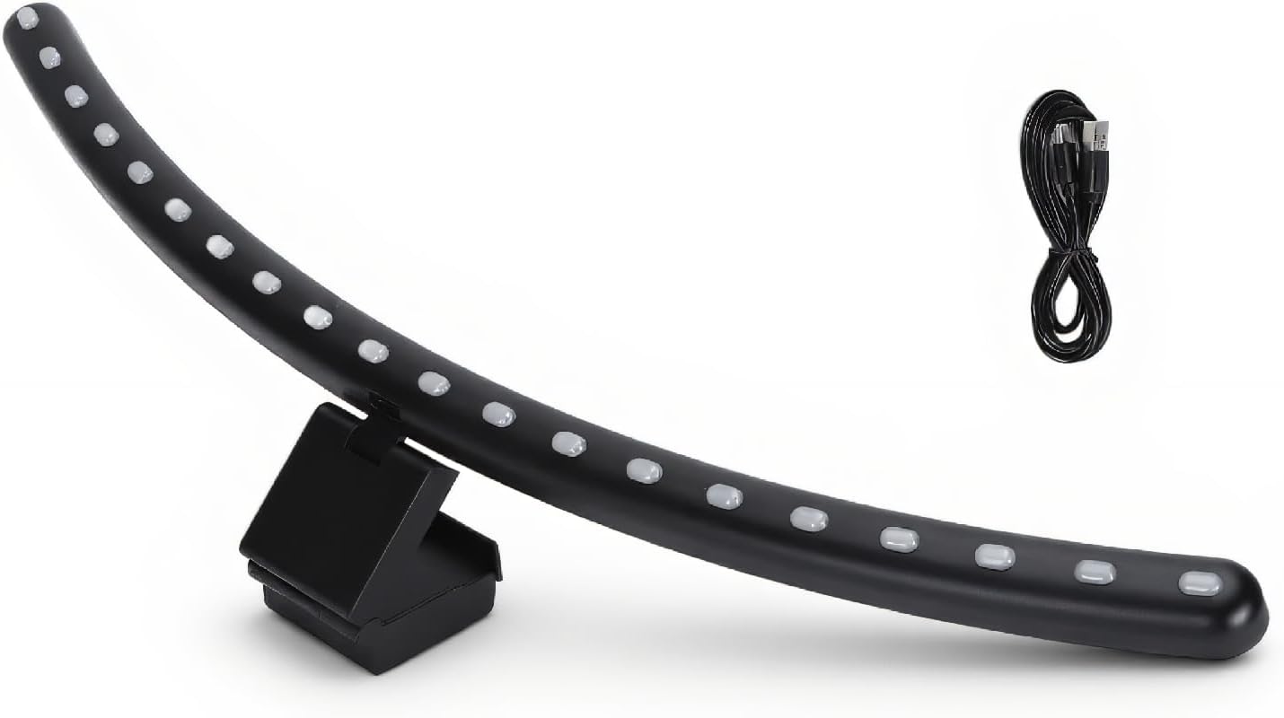 3 (3200k, 4500k, 6900k), Dimmable Diyeeni Curved Monitor Light Bar with Touch Control, Color Temperatures RGB, Timing