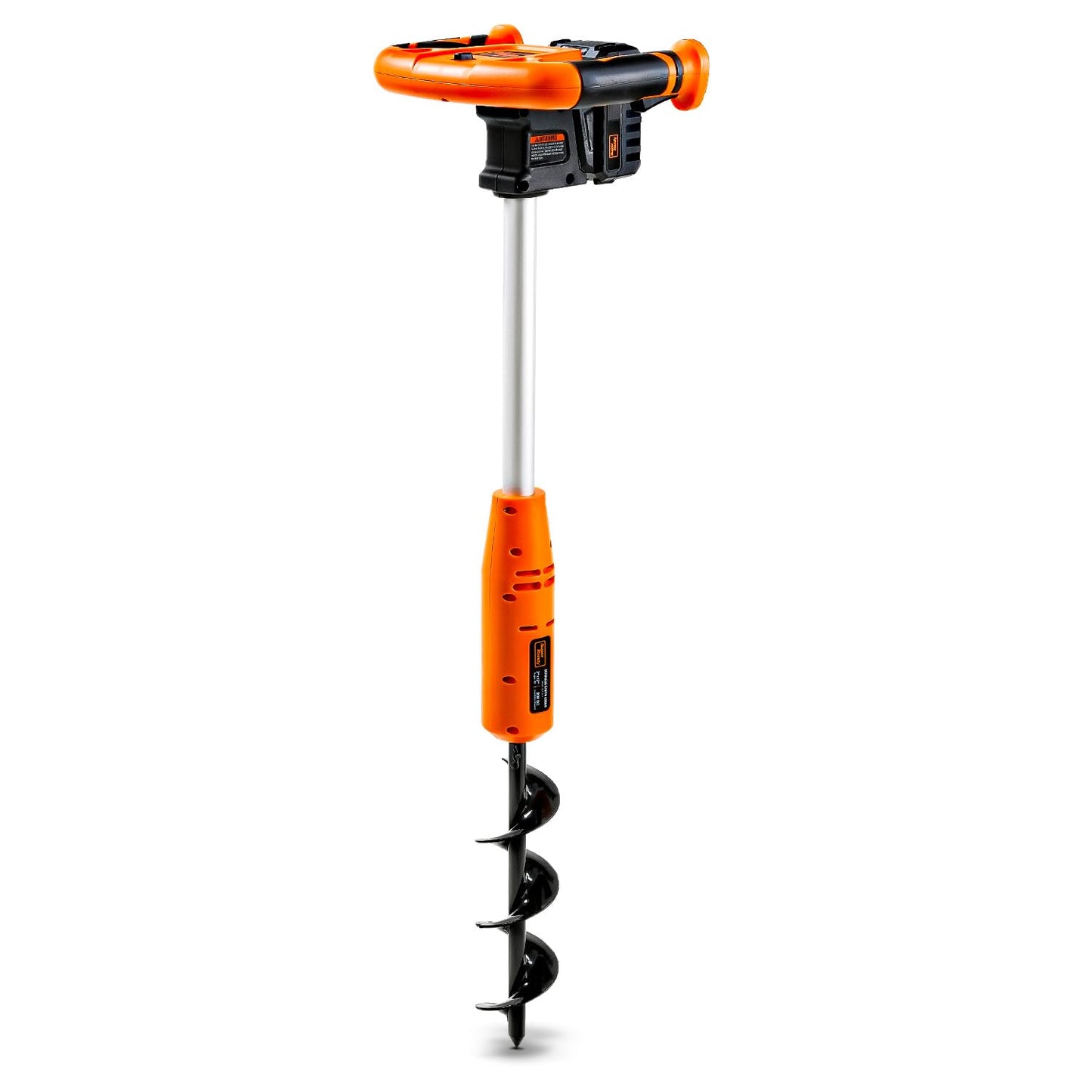 SuperHandy Earth Auger Electric Power Head w/ 12" x 3" Auger Bit 20V 4Ah Rechargeable Battery/Charger for Earth Burrowing/Drilling & Post Hole Digging