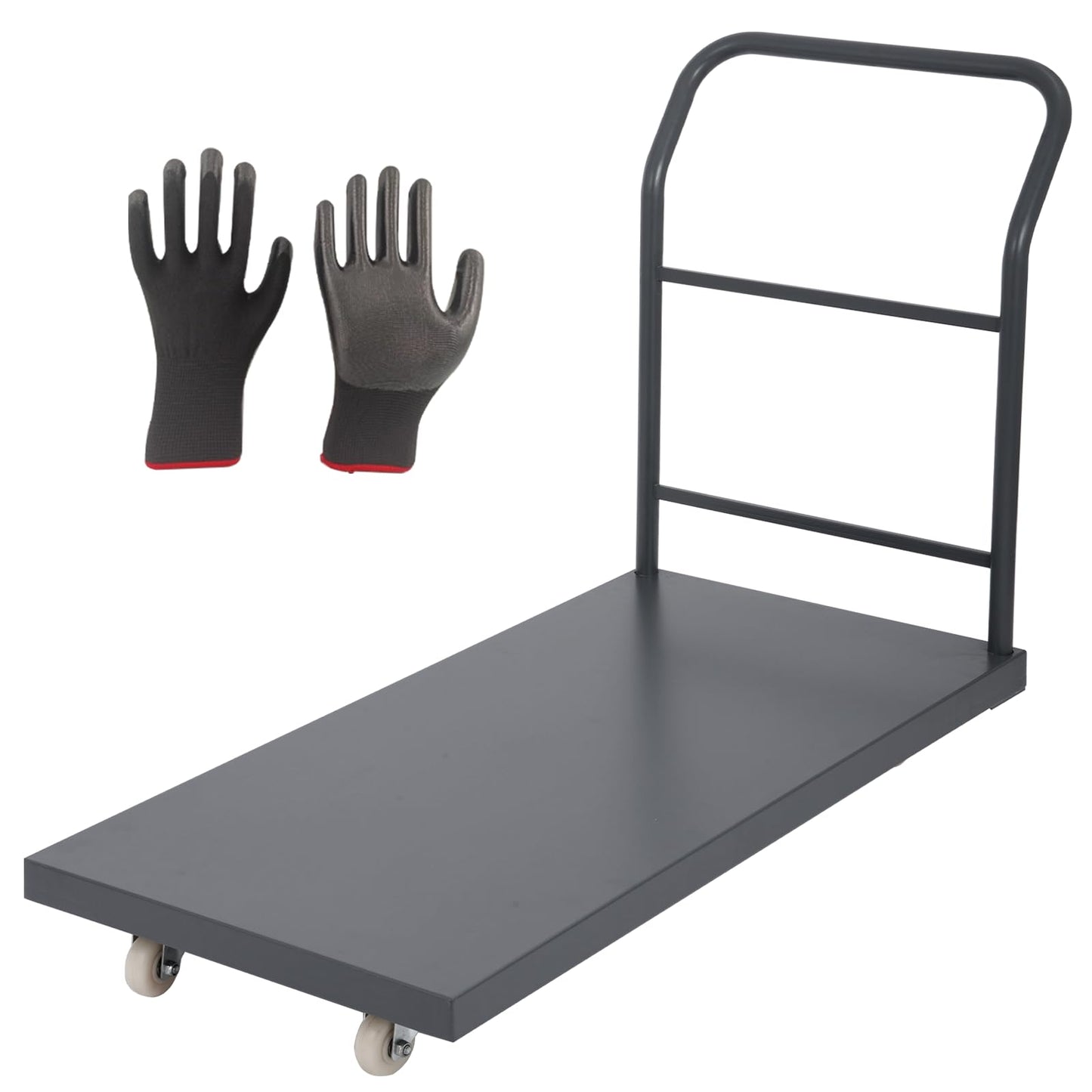 Heavy Duty Flatbed Cart 48"x30" Platform Truck with 4 Swivel Wheels, 2000 lbs Capacity Steel Hand Truck, Industrial Utility Push Cart for Warehouse Garage and Moving