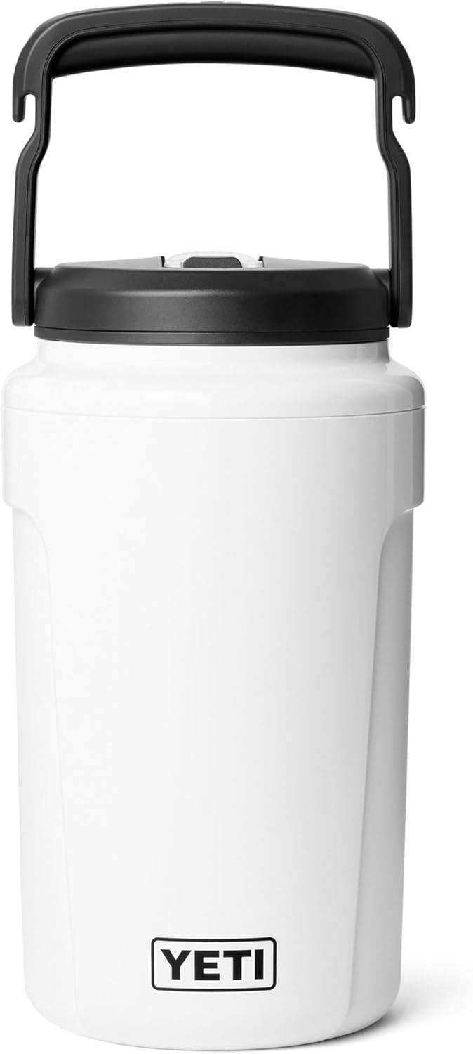 YETI Silo Half Gallon Insulated Water Jug - Leakproof Sports Bottle with Straw Cap & Fence Hook - Keeps Drinks Ice-Cold, White