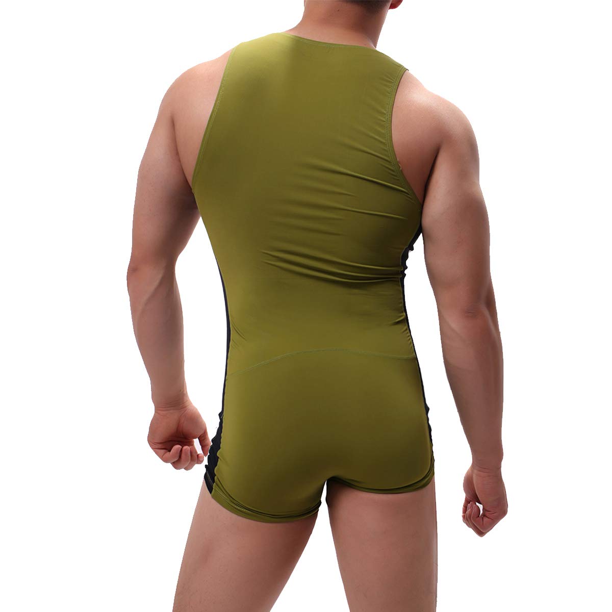 YOOBNG Men's Tank Top One Piece Wrestling Singlet Bodysuit Jumpsuit Leotard Activewear