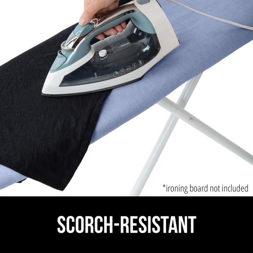 GORILLA GRIP The Original Ironing Board Cover and Pad, Silicone Coating, 400°F Scorch Resistant Thick Padding, Heavy Duty Iron Covers Standard Boards, Hook and Loop Fastener Strap, Blue 15x54
