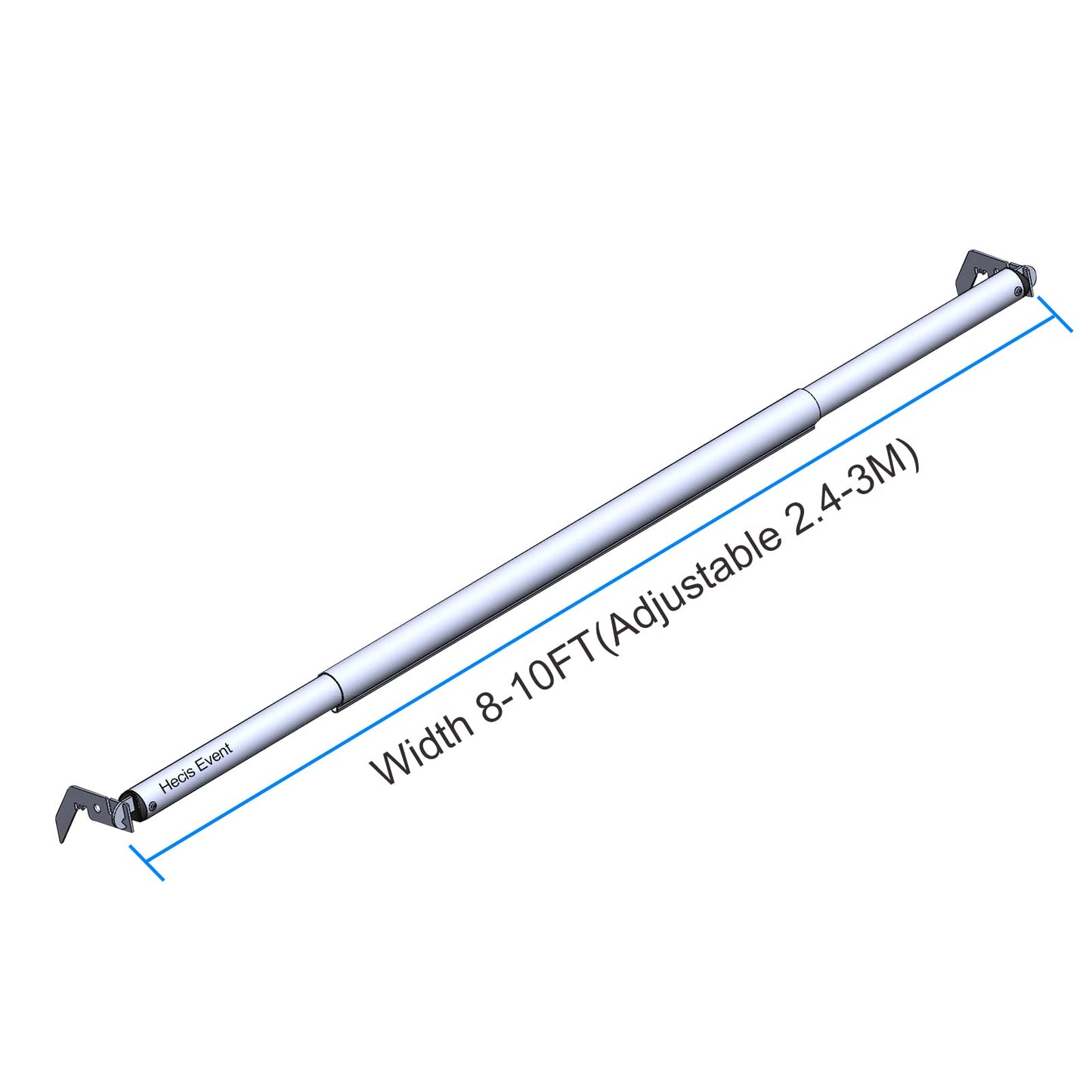 Hecis Double Layer Adjustable Crossbar and Hangers for Pipe and Drape Kit, 8-10ft Width Silvery Aluminum Backdrop Stand