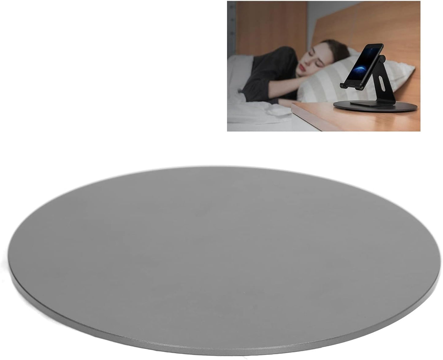 MUNEFE Swivel Monitor Stand, Aluminum Alloy Monitor Turntable Stand, Turntable Desin Lazy Stand for Laptop Poed Pls