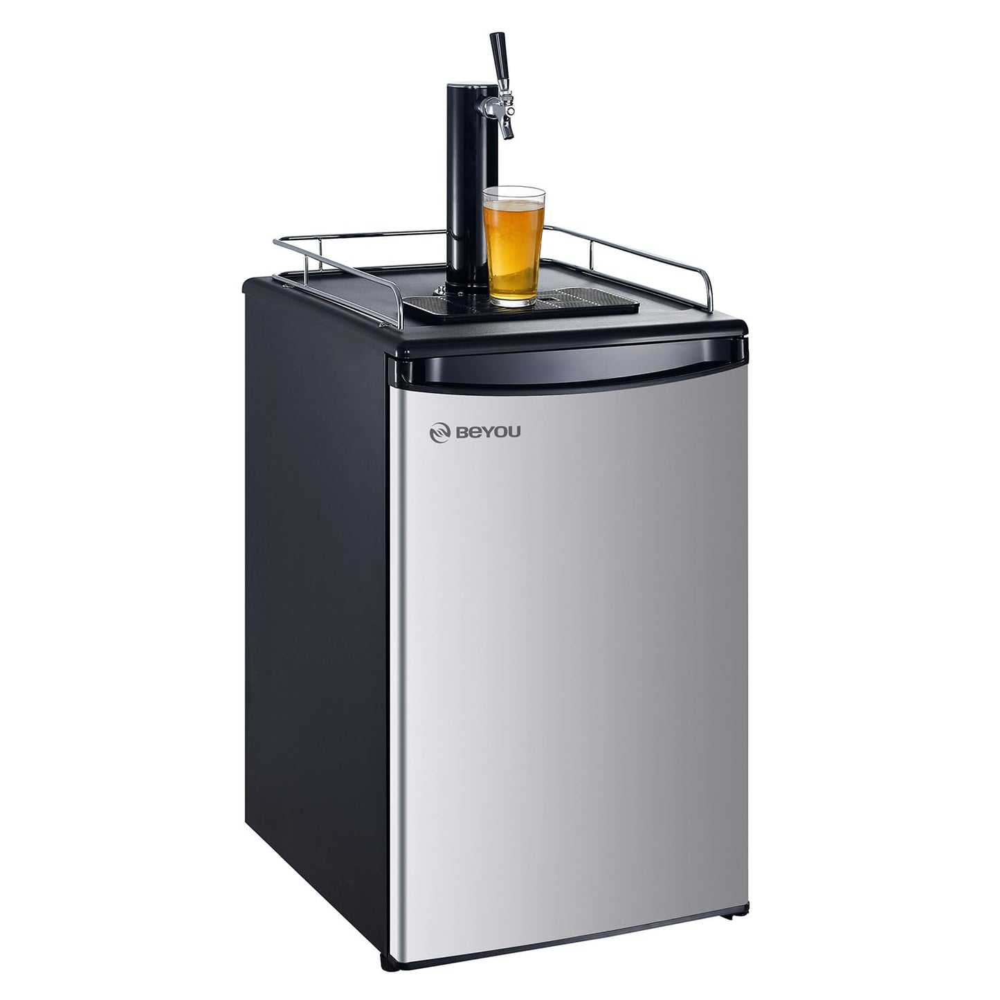 BEYOU Beer Kegerator, Commercial Draft Brew Beer Dispenserl,Full Size Keg Refrigerator for Home D system-1 Tap (152L)