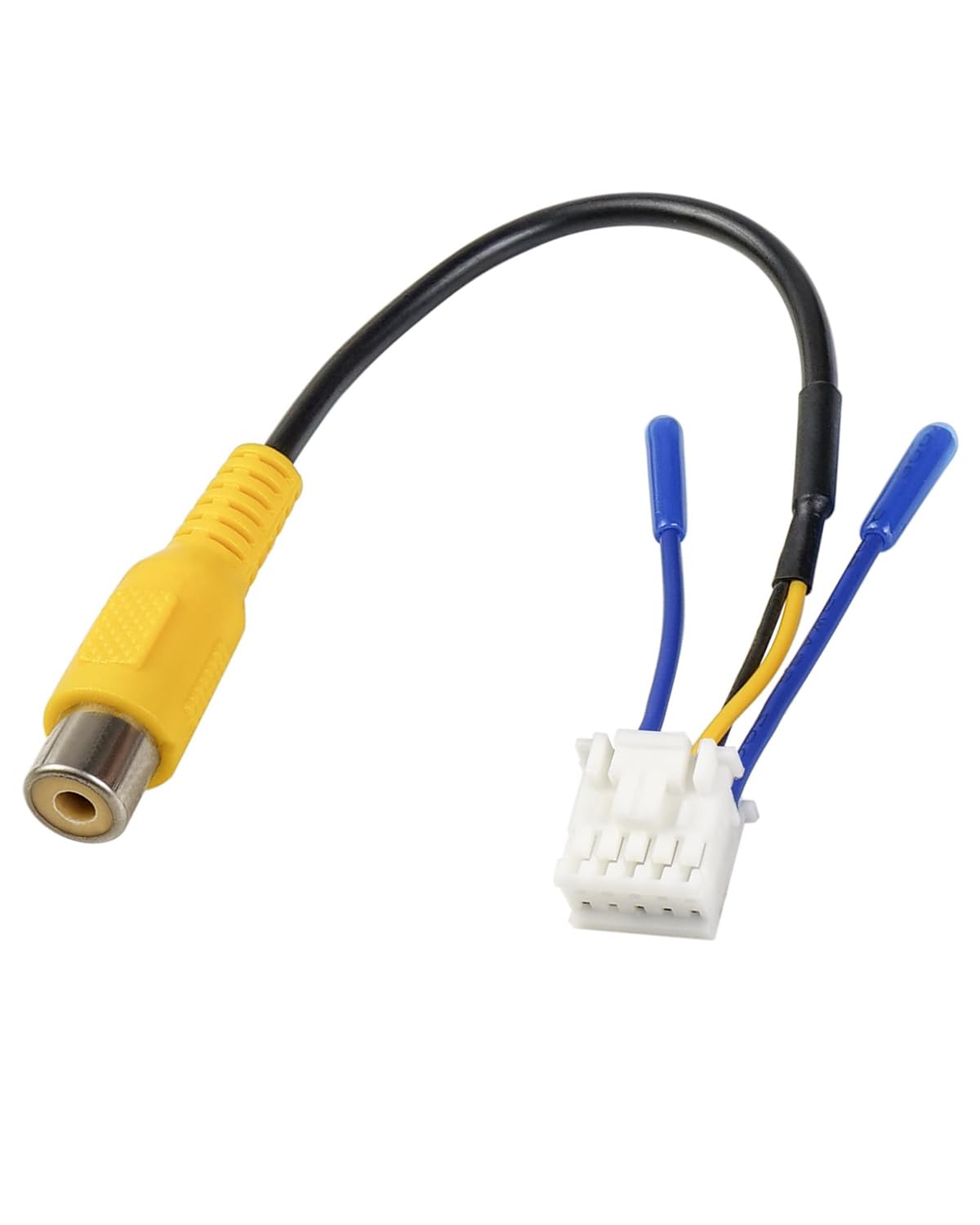 JUNMUL 10 Pin RCA Cables Vehicle Backup Cameras Video Input Plug Adapter, Car Stereo Radio Wiring Harness Connector