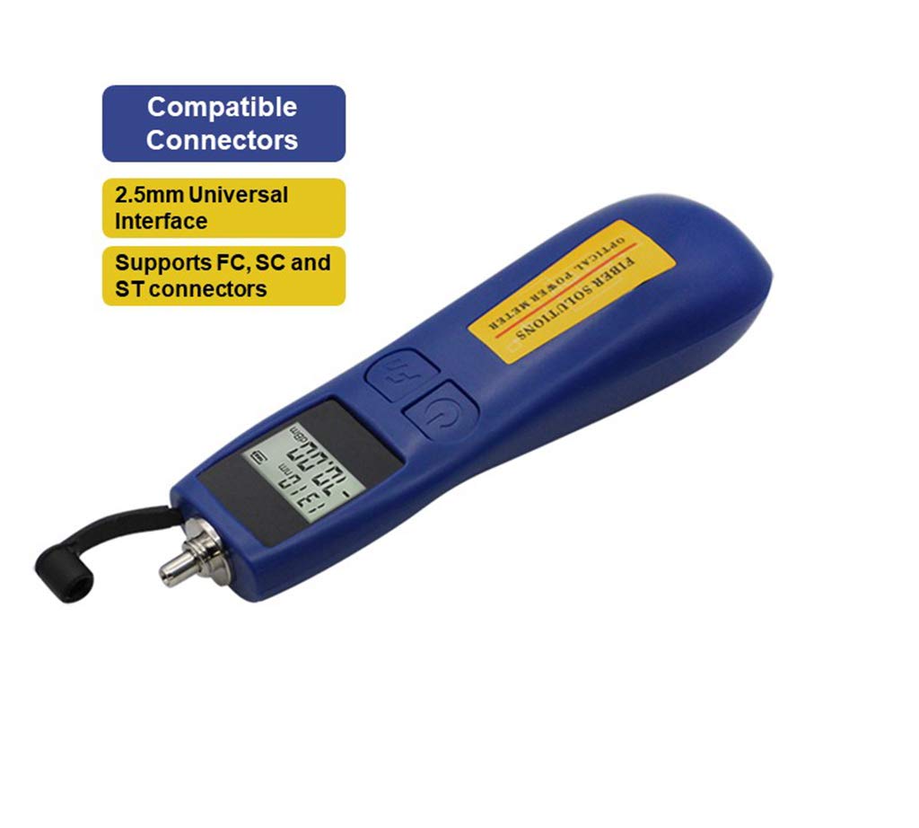 QIIRUN TL537 Optical Power Meter — Fiber Light Meter -70~+10 dBm with 6 Calibrated Wavelengths, FC/SC/ST Universal Interface, 68g Lightweight Fiber Optic Tester for FTTH Splicing & Maintenance