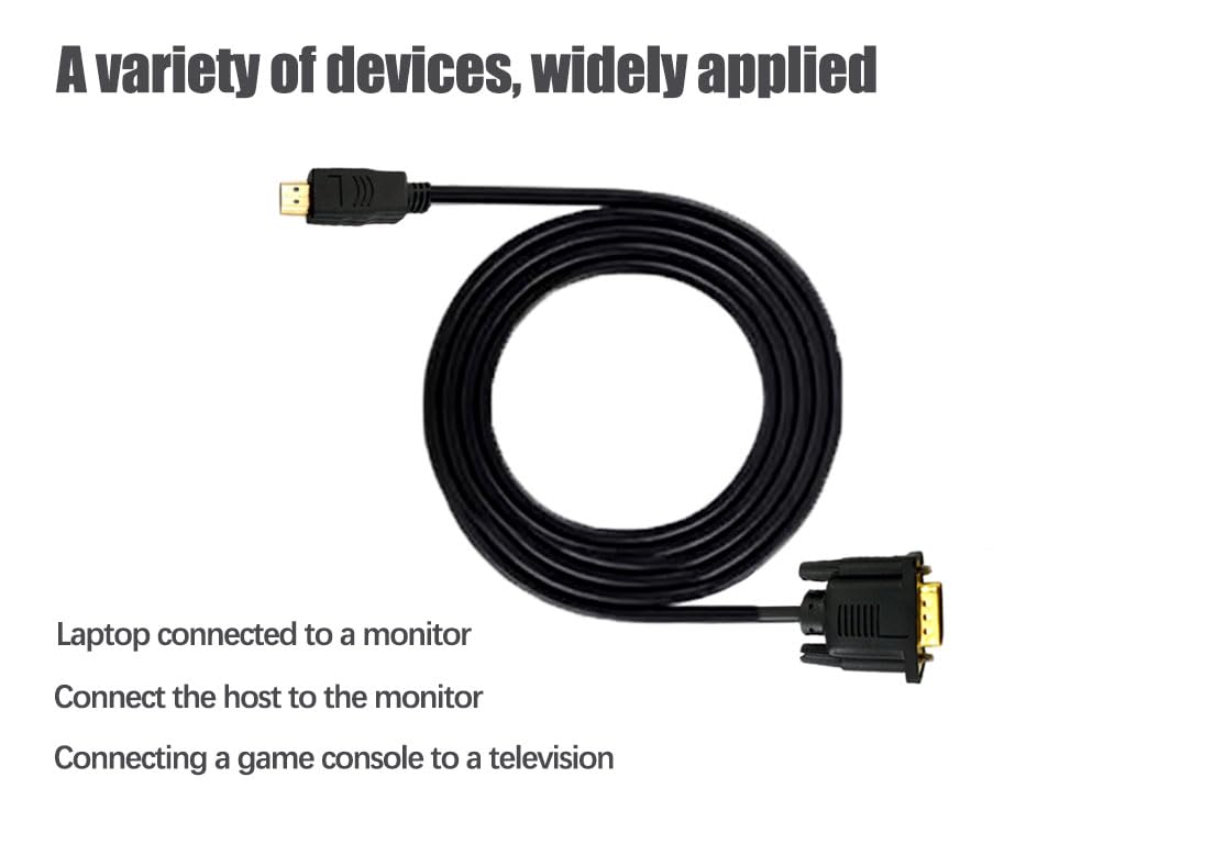 UIGOCLE 1080P@60Hz (6FT), Replacement HDMI to VGA Cable, Computer HDMI to VGA Monitor Cable Video Cable (Public