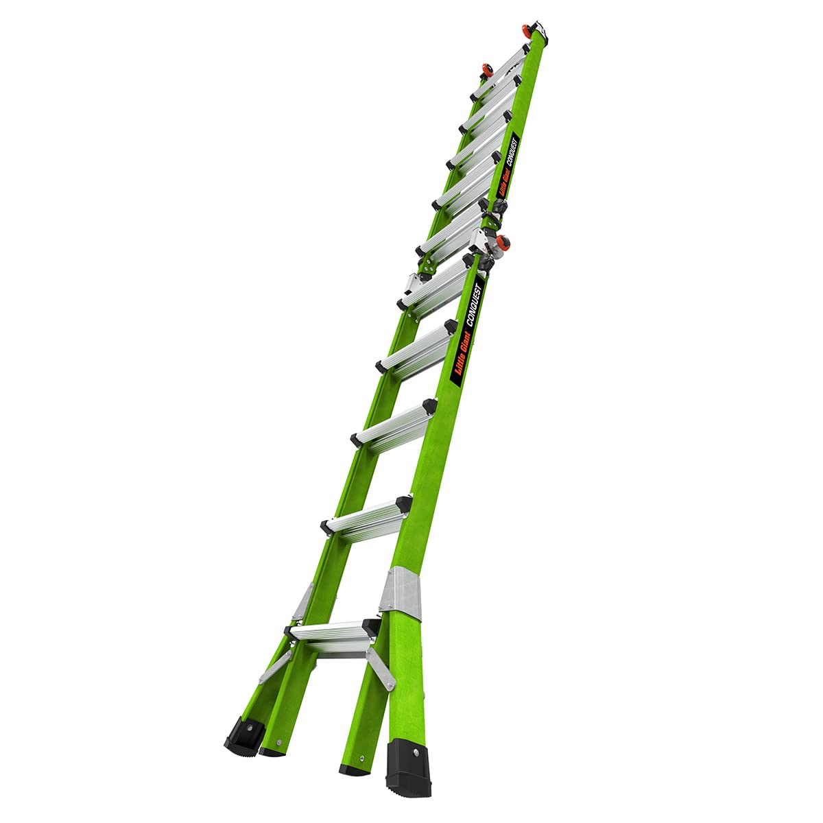 Little Giant Ladders Conquest 2.0 22ft Multi-Position 300lb Fiberglass Ladder Bundle with Aluminum Work Platform Accessory
