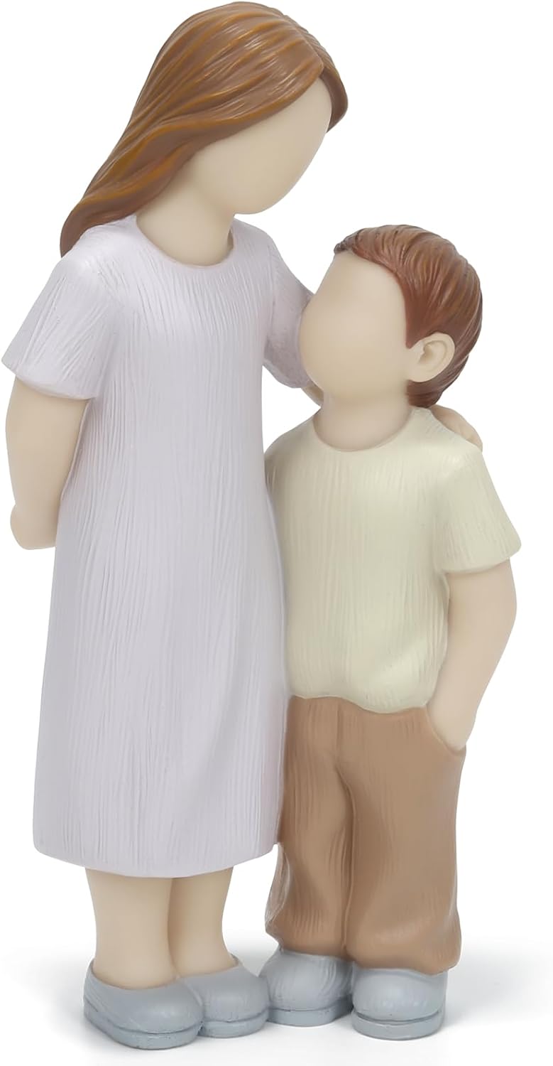 Sibling Love Resin Sculpture - Heartwarming Sister and Brother Figurine for Home Decor | Sentimental Gift