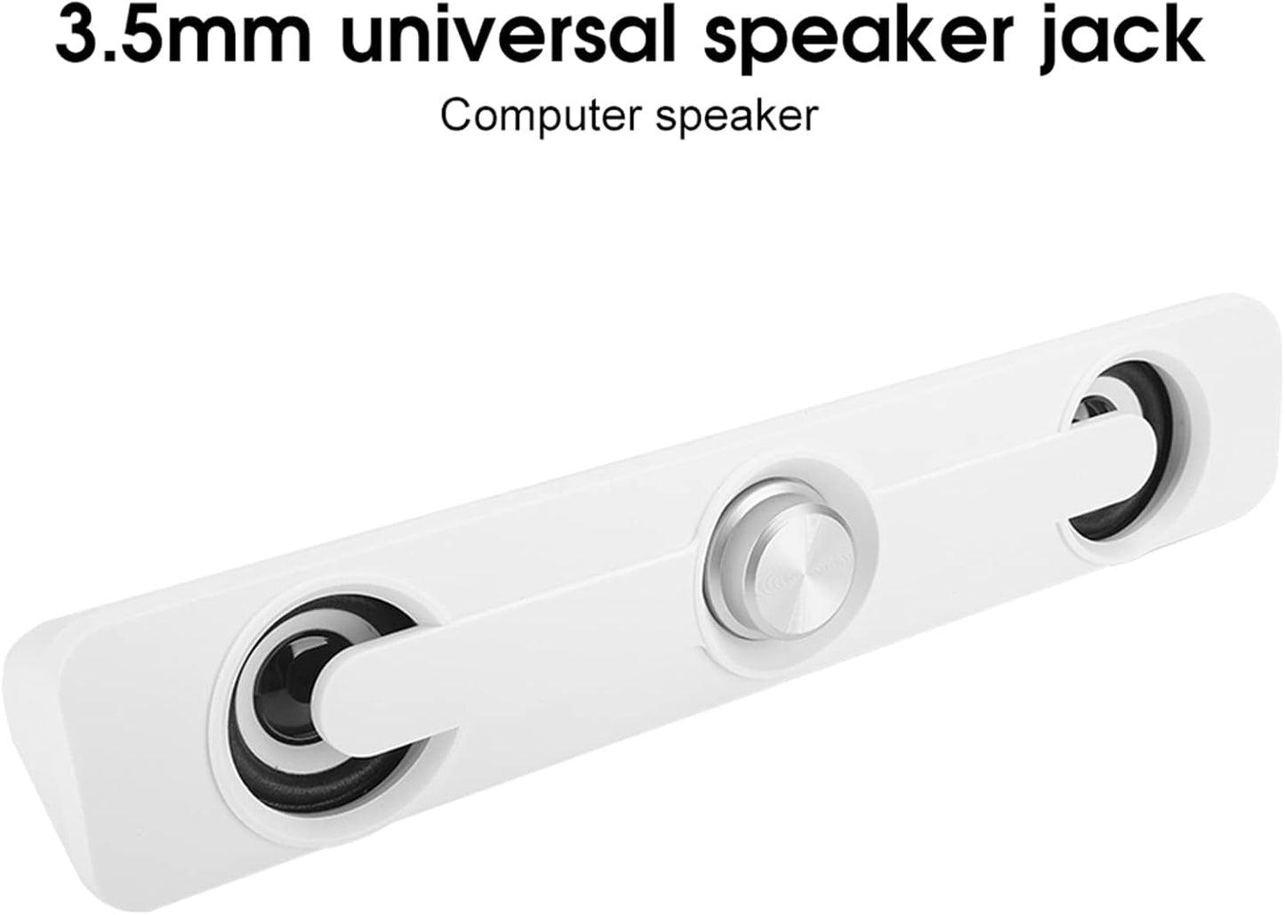 ASHATA 2 3W, Computer Speakers, Subwoofer Soundbar Speaker for Laptop Computer, Channel Bass Speaker Computer Sound