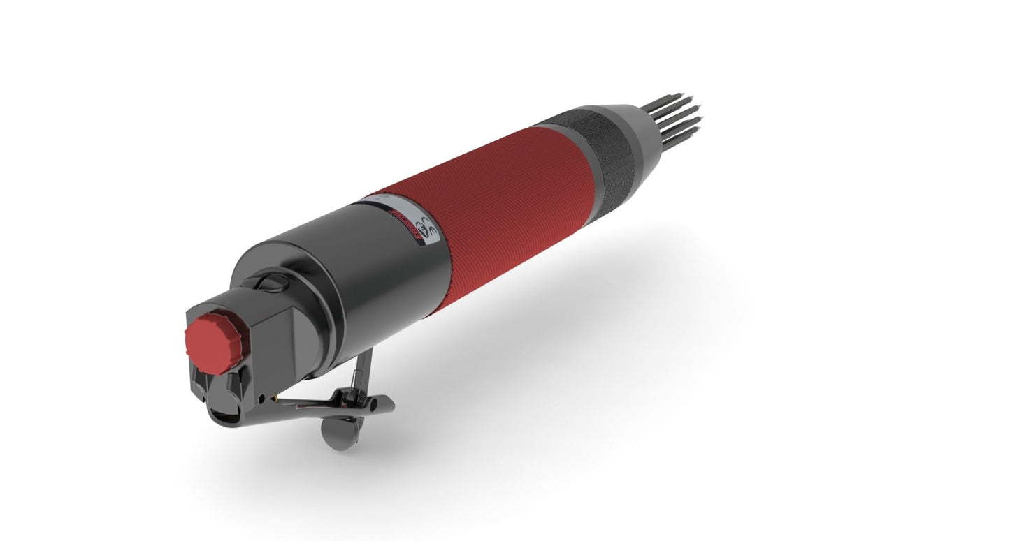 CS Unitec | 199.2313 | Trelawny Low-Vibration VL223 Inline-Gripped Needle Scaler with Vacuum Shroud. 8X Less Vibration, All-Steel Construction, 19 Needles - Made in England