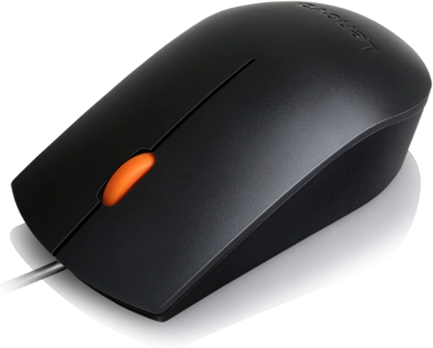 Lenovo 300 1600 3-Button USB Wired Computer Mouse - Full Size Optical Ambidextrous Mouse with DPI, Reliable USB-A Wired
