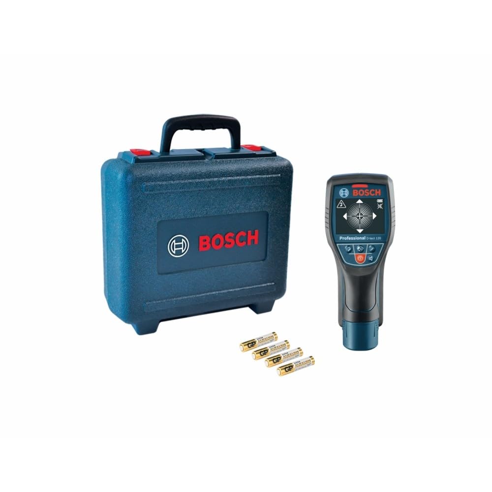 BOSCH D-TECT120 Professional Wall Scanner and Floor Radar, Multi-Material Stud Finder for Wood, Metal, and Live Wire Detection (Includes Battery and Charger)