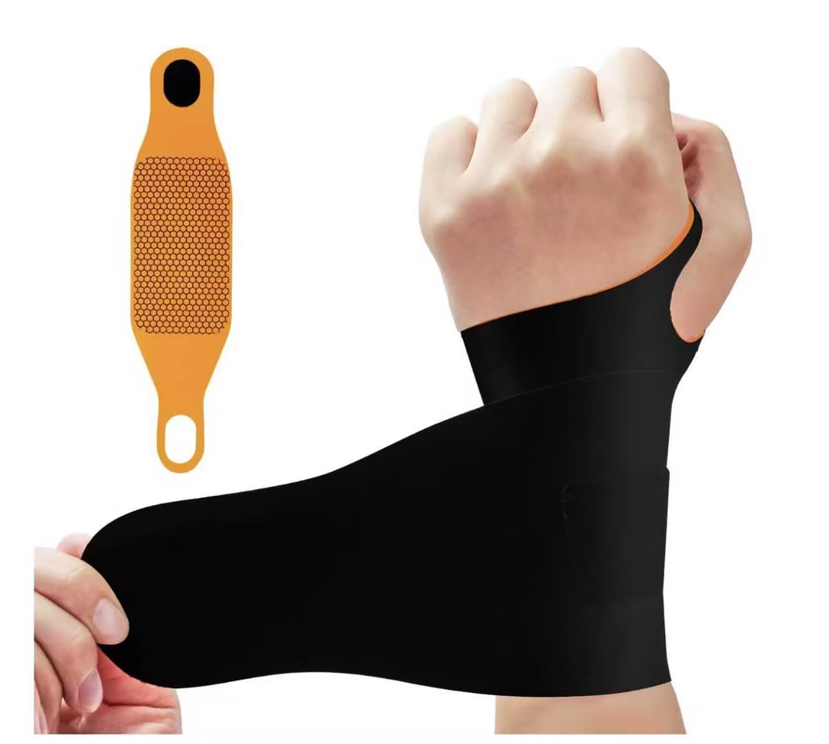 DR.SPRING Adjustable Wrist Brace & Wrist Protector for Carpal Tunnel, Arthritis & Tendonitis & Wrist Pain Relief, Breathable Moisture-Wicking Fabric with Durable hook-and-loop straps (1, Black, Large)