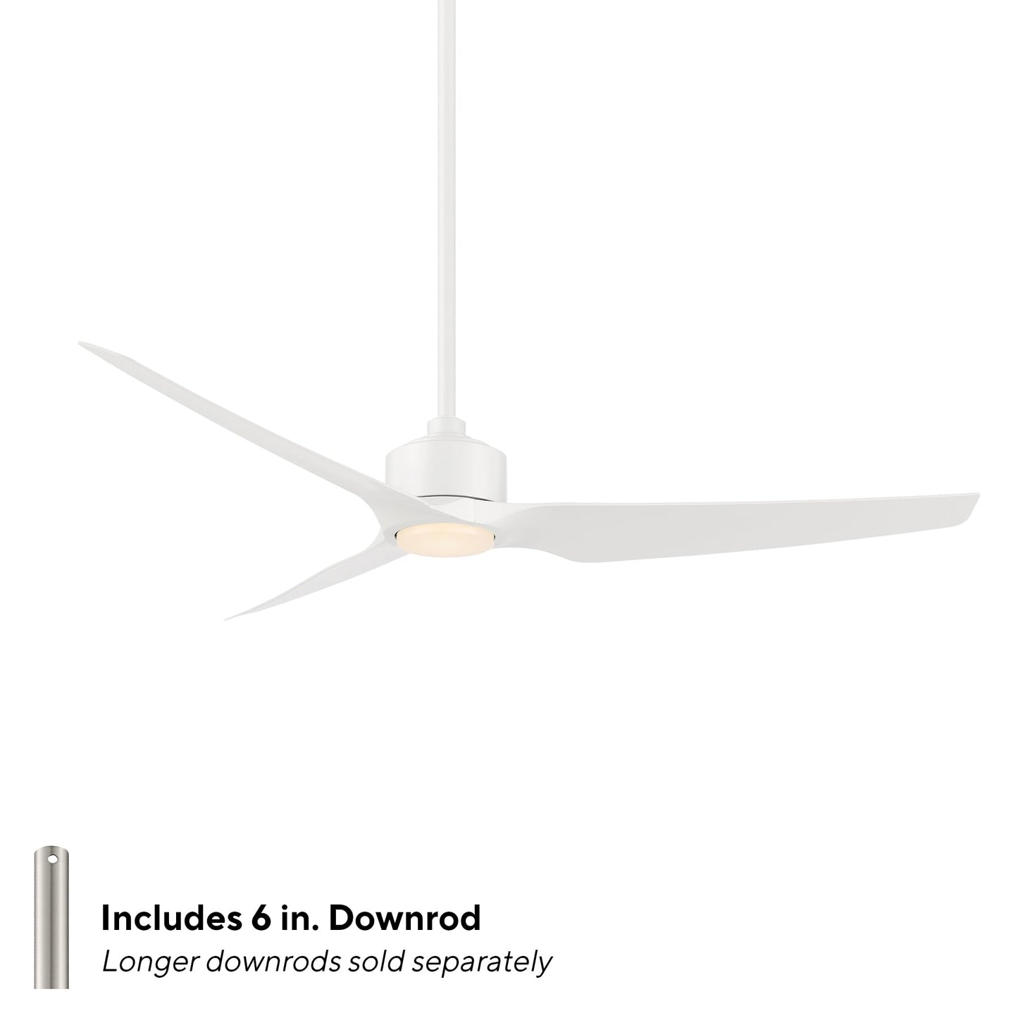 WAC F-056L-MW Stella 60" Outdoor Ceiling Fan with Lights and Remote Control, Matte White