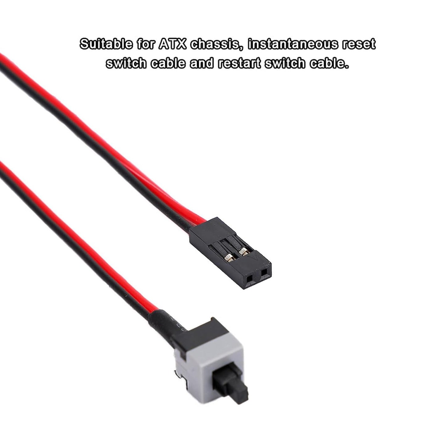 Reset 2Pin PC Power, PC Passthrough Motherboard Power, Jumper Switch for ATX Chassis, Power Switch Cable for PC