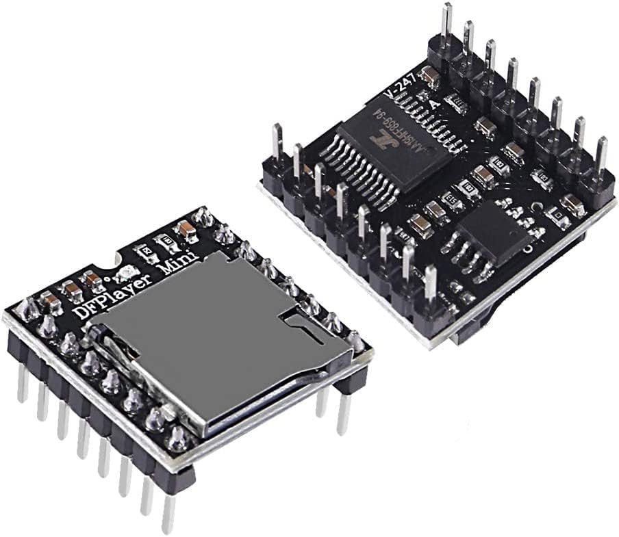 ALMOCN 2PCS YX5200 MP3 4PCS 2W 8Ohm MP3 DFPlayer Mini Player Audio Module + Round Micro Speaker Voice Decode Board