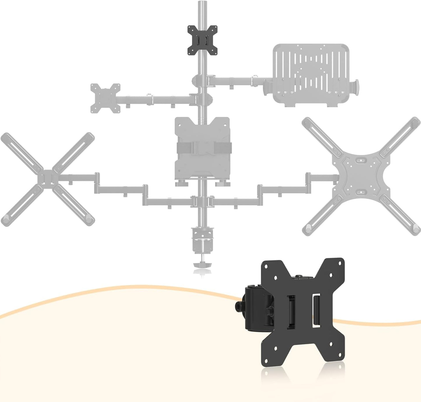 suptek Mount,2 Pack(MD6TB-2) Single Head and Plate Vesa Pole Monitor Mount Bracket for Monitor